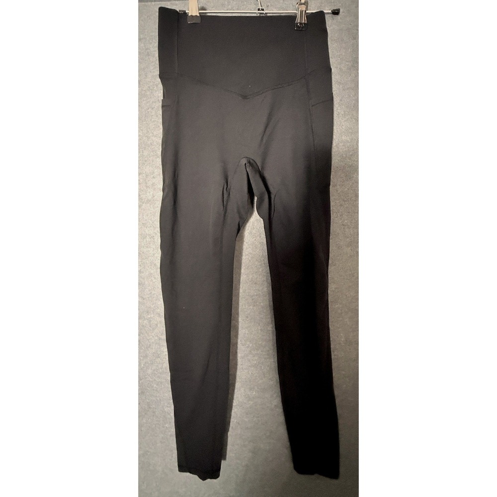 Halara Leggings Small Black Belly Compression 7/8 Pockets High Waist Athletic